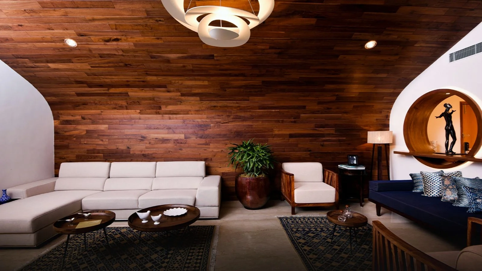 Total Environment In That Quiet Earth Vaulted ceiling handcrafted interiors